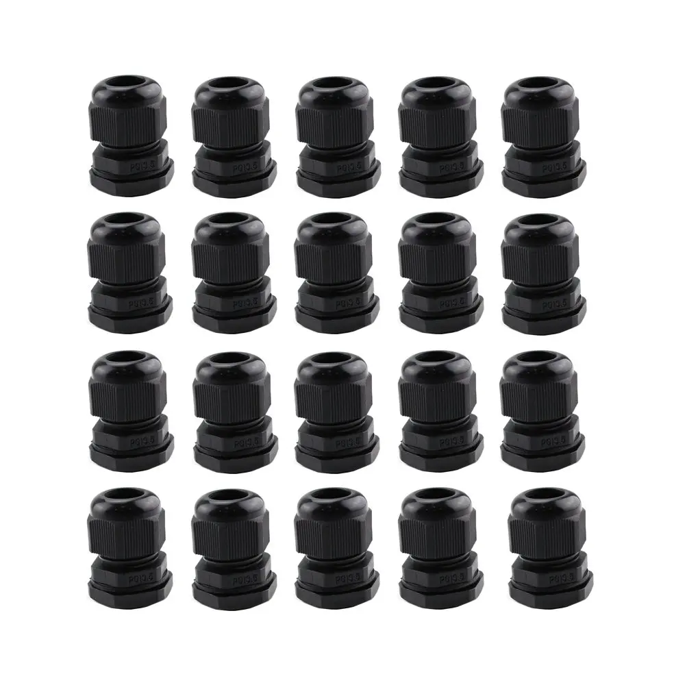 Cable Gland 20 Pack PG13.5 Plastic Waterproof Adjustable 6-12 mmCable Glands Joints with Gasket, Black (PG13.5)
Cable Gland 20 Pack PG13.5 Plastic Waterproof Adjustable 6-12 mmCable Glands Joints with Gasket, Black (PG13.5)