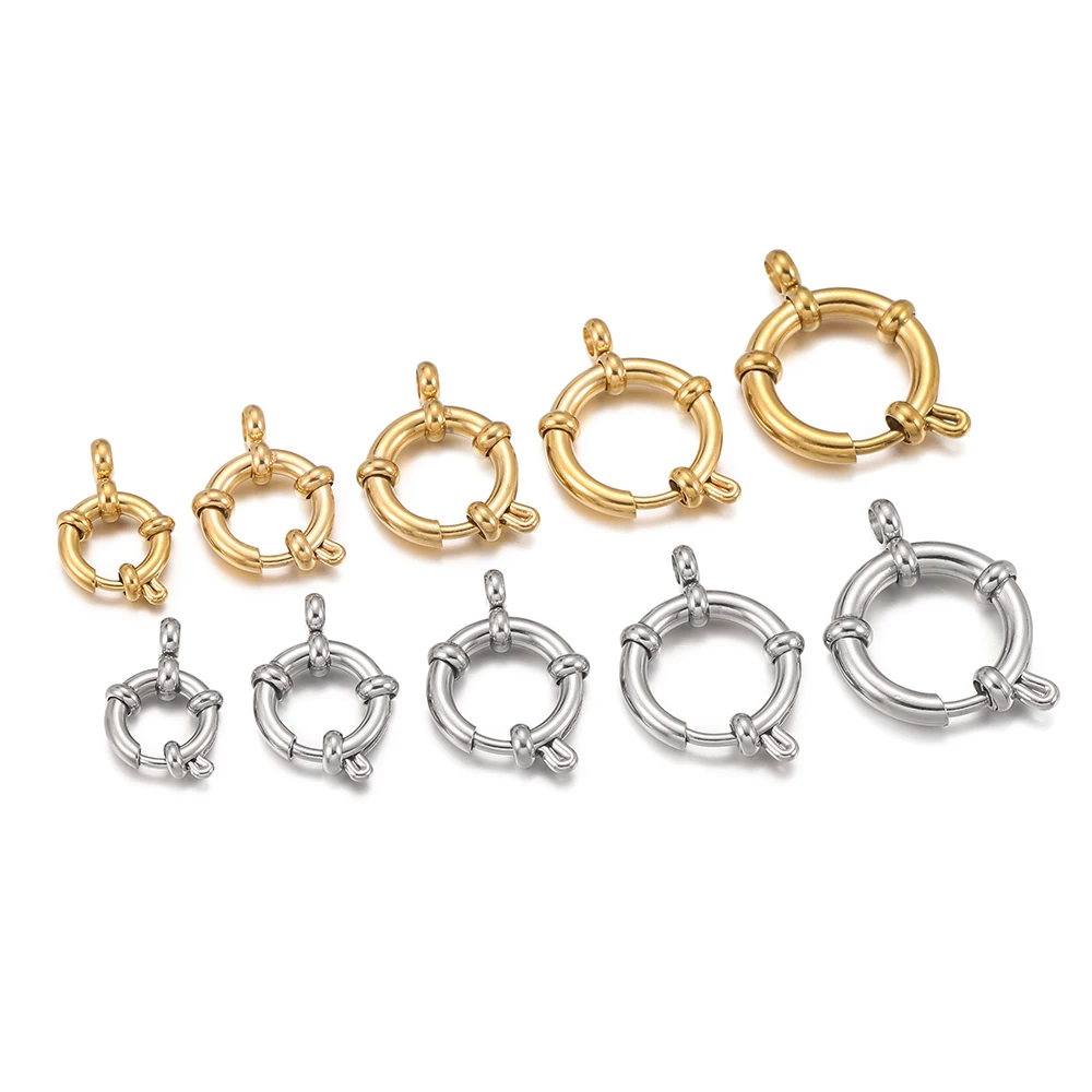 2Pcs/Lot Stainless Steel Spring Clasps 10-18mm Round Clasp Bracelet Connectors for DIY Necklace Jewelry Making Accessories
2Pcs/Lot Stainless Steel Spring Clasps 10-18mm Round Clasp Bracelet Connectors for DIY Necklace Jewelry Making Accessories