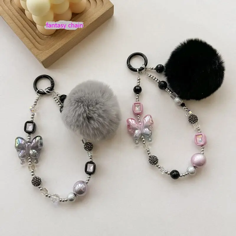 Luxury Rabbit Fur Ball Wrist Phone Lanyard Handmade Beaded Ins Pendant For Phones Bag Accessories Butterfly Trendy Key Chains
Luxury Rabbit Fur Ball Wrist Phone Lanyard Handmade Beaded Ins Pendant For Phones Bag Accessories Butterfly Trendy Key Chains