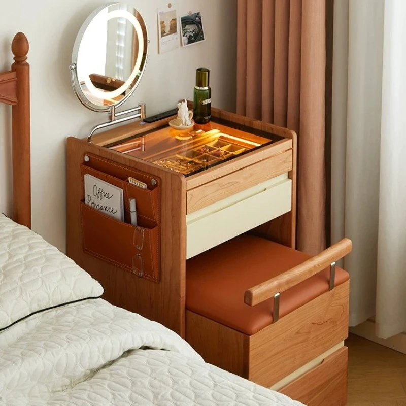 Solid wood dresser mini small cosmetic table retro small apartment narrow bedside table integrated
Solid wood dresser mini small cosmetic table retro small apartment narrow bedside table integrated