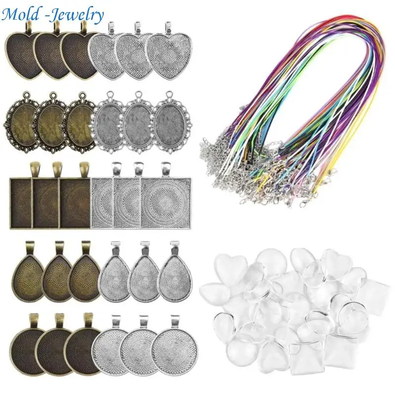 69HB Set of 90 Necklace Crafting Components Pendant Base for Jewelry Making Findings
69HB Set of 90 Necklace Crafting Components Pendant Base for Jewelry Making Findings