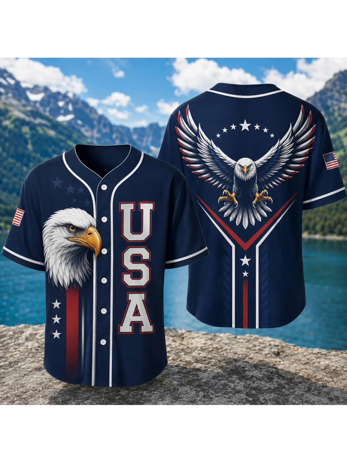 USA Eagle Baseball Jersey Mens Patriotic Button Shirt Breathable Sports Uniform American Flag Casual To
USA Eagle Baseball Jersey Mens Patriotic Button Shirt Breathable Sports Uniform American Flag Casual To