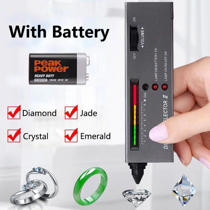 Diamond Tester with Battery High Accuracy Accurate Easy Distinguish LCD Display Fast Diamond Jewelry Selector Tool
Diamond Tester with Battery High Accuracy Accurate Easy Distinguish LCD Display Fast Diamond Jewelry Selector Tool