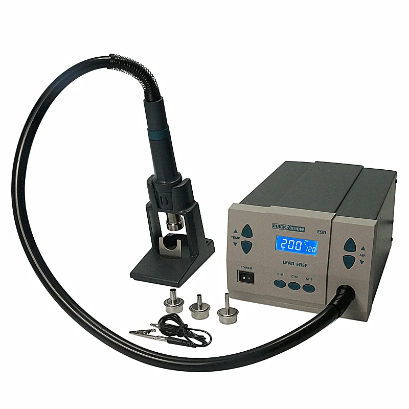 Паяльная станция QUICK 861DW с термофеном 1000 Вт, 220 В, безсвинцовая, с микрокомпьютерным управлением температурой
Паяльная станция QUICK 861DW с термофеном 1000 Вт, 220 В, безсвинцовая, с микрокомпьютерным управлением температурой