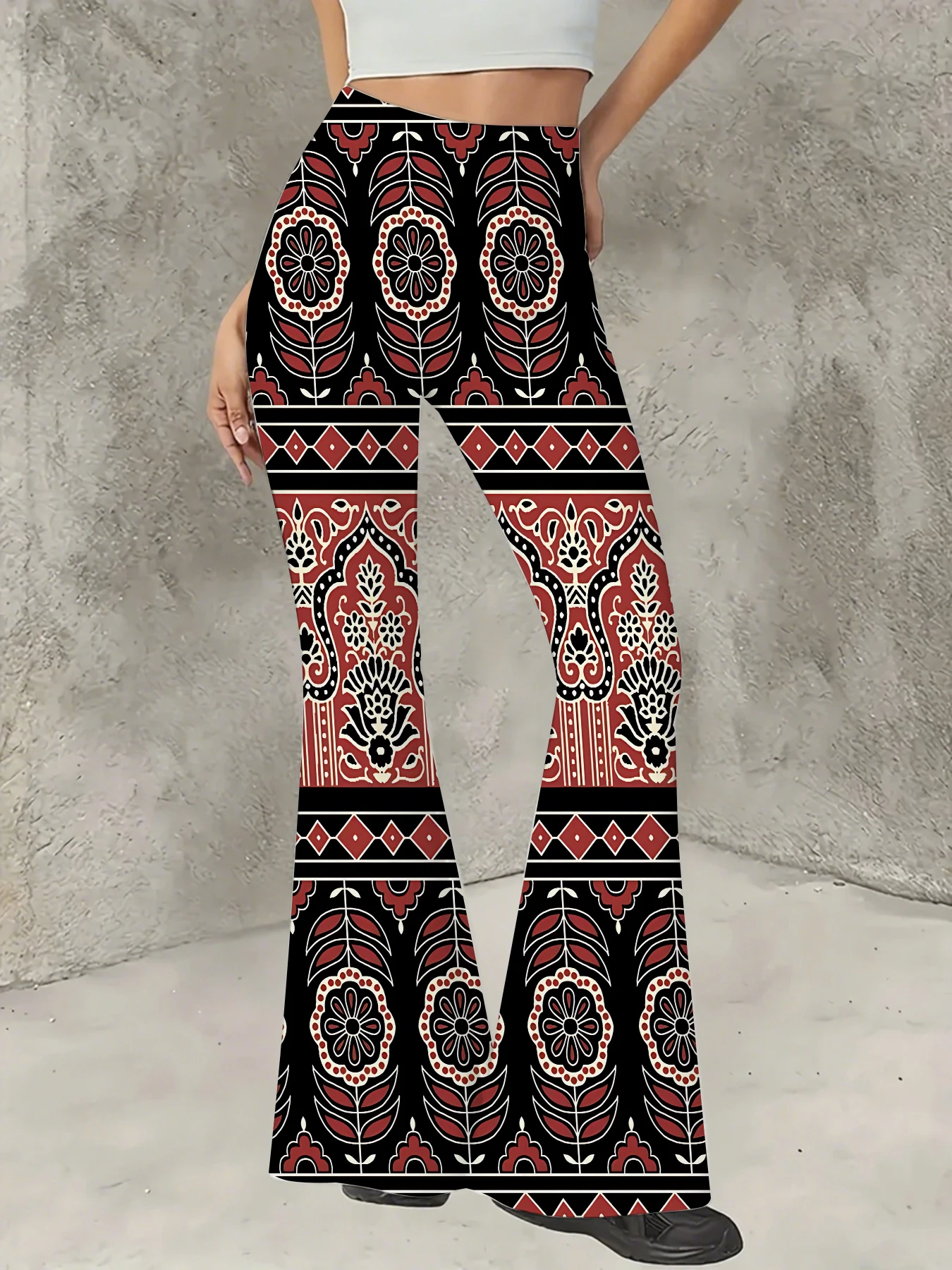 Y2K Graphic Print Flare Pants Women High Waist Knit Bell Bottom Trousers
Y2K Graphic Print Flare Pants Women High Waist Knit Bell Bottom Trousers
