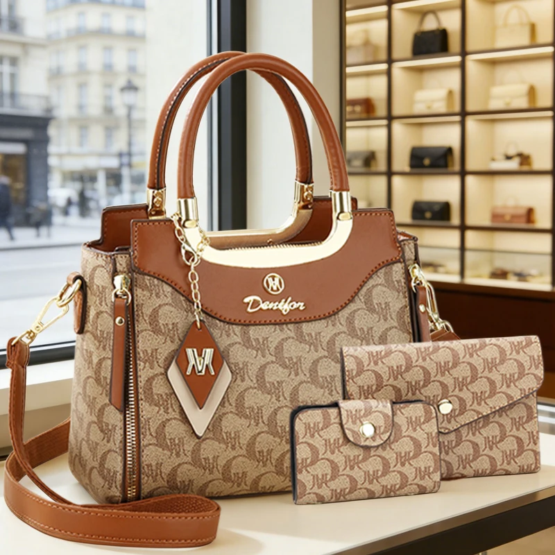 Women's Handbag Set of Three with Fashion Prints, Color-block Design Equipped with Adjustable Shoulder Strap
Women's Handbag Set of Three with Fashion Prints, Color-block Design Equipped with Adjustable Shoulder Strap