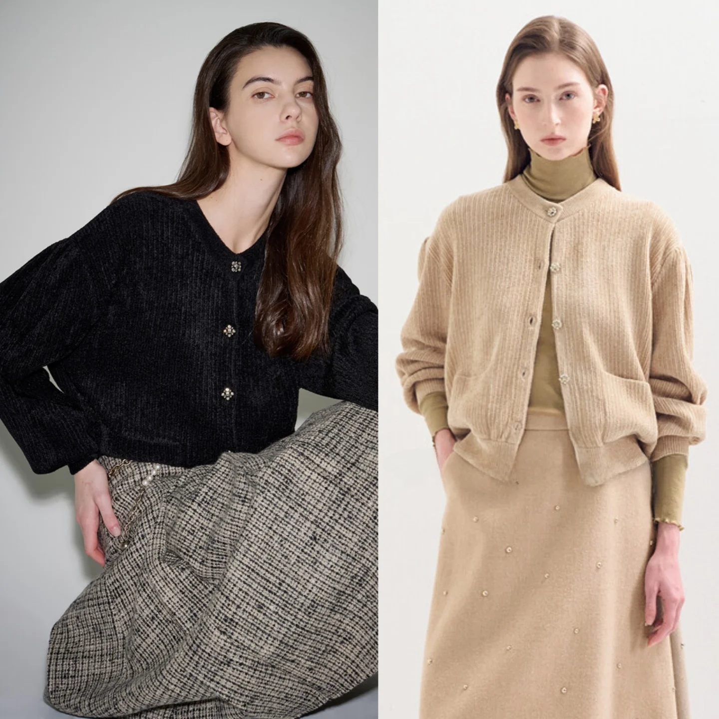 Velvet Wool Open Cardigan round Neck Pleated Commute Versatile Elegance Knitted Shirt Small Top Women's Fashion Korean Style
Velvet Wool Open Cardigan round Neck Pleated Commute Versatile Elegance Knitted Shirt Small Top Women's Fashion Korean Style
