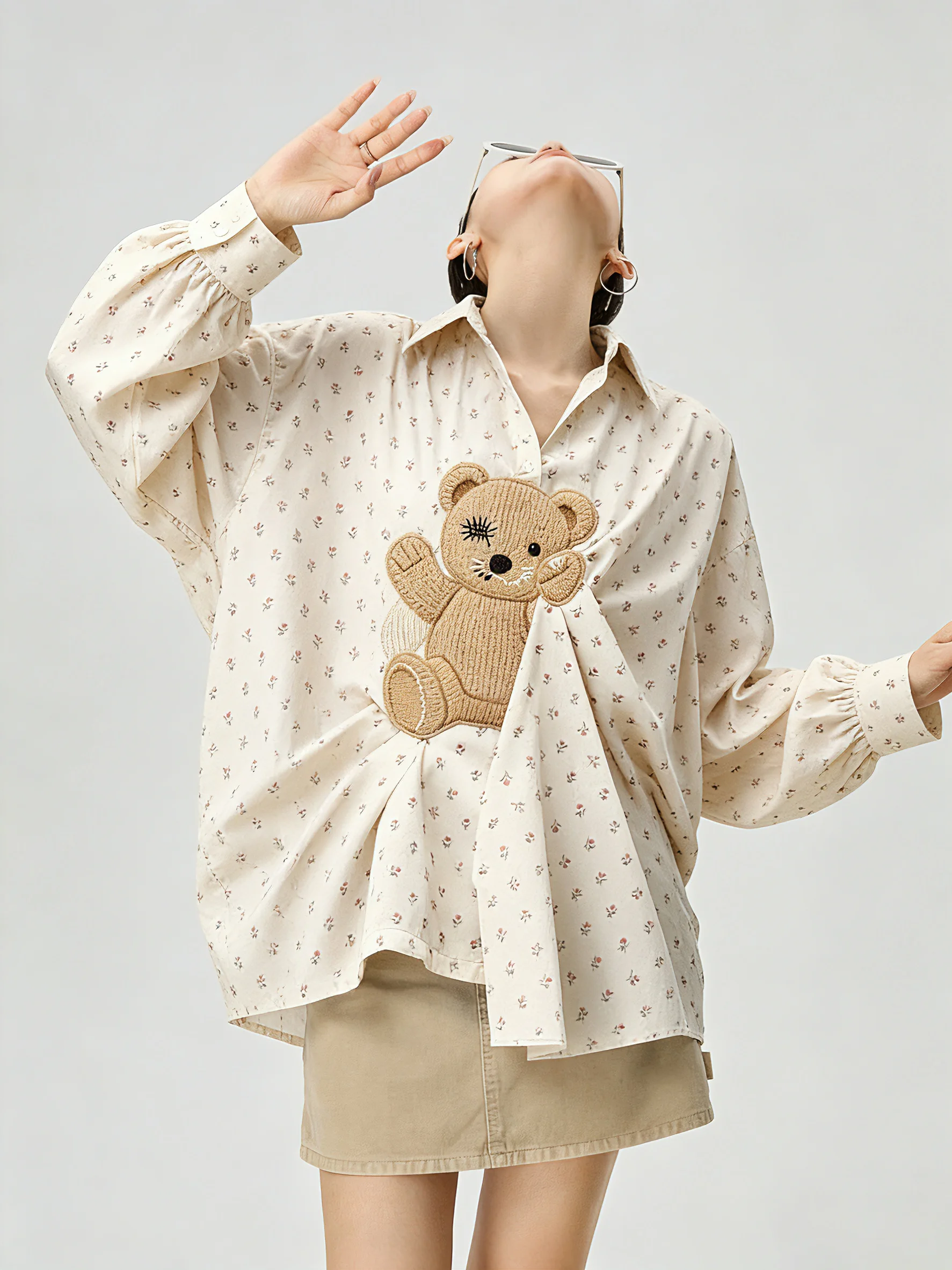 White Bear Embroidered Floral Print Shirt Women's Long Sleeve Fashionable Casual Style Polyester Blend Summer New Arrival
White Bear Embroidered Floral Print Shirt Women's Long Sleeve Fashionable Casual Style Polyester Blend Summer New Arrival
