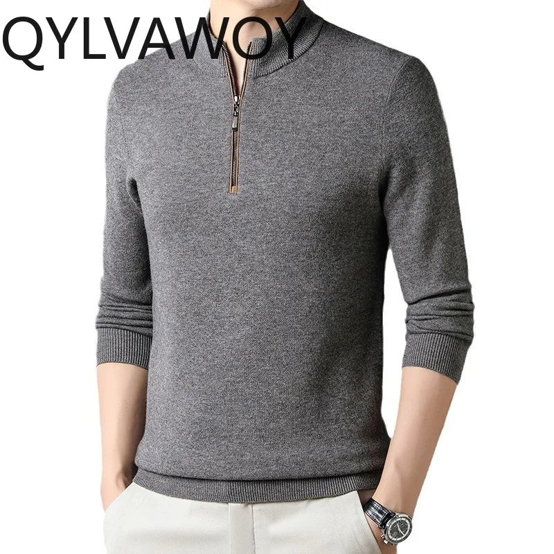 QYLVAWOY 100% Wool Worsted Warm Sweater for Man Clothing Half Turtleneck Pullover Herren Half Zip Collar Base Shirt Mens Sweater
QYLVAWOY 100% Wool Worsted Warm Sweater for Man Clothing Half Turtleneck Pullover Herren Half Zip Collar Base Shirt Mens Sweater