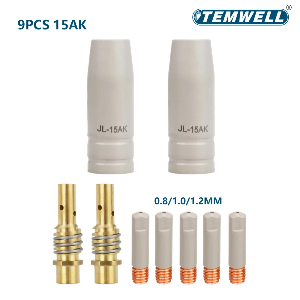 Набор из 9 шт. новых защитных сопел MB-15ak 15AK с покрытием, держатели наконечников 0.8/1.0/1.2 мм для сварочной горелки MIG/MAG 15AK, комплект запчастей для сварки
Набор из 9 шт. новых защитных сопел MB-15ak 15AK с покрытием, держатели наконечников 0.8/1.0/1.2 мм для сварочной горелки MIG/MAG 15AK, комплект запчастей для сварки