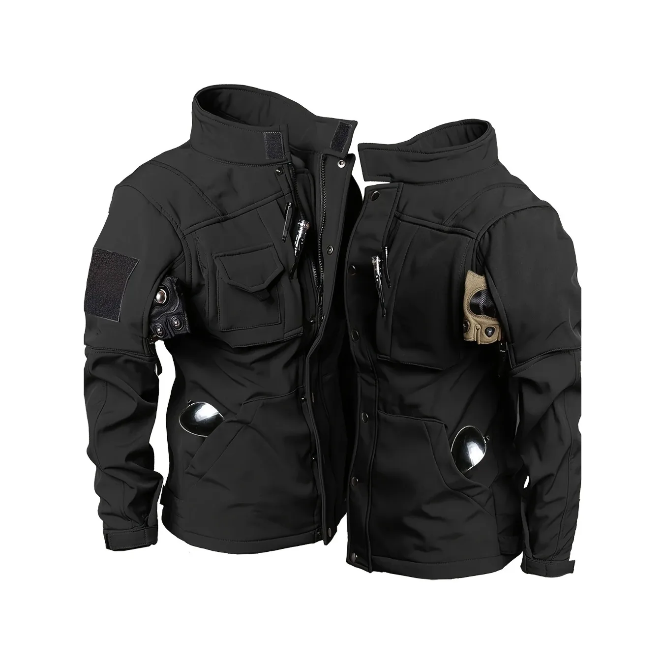 Men's Outdoor Multi Pocket Tactical Jacket Shark Skin Windproof Soft Shell Jacket Hiking and Mountaineering with Fleece Jacket
Men's Outdoor Multi Pocket Tactical Jacket Shark Skin Windproof Soft Shell Jacket Hiking and Mountaineering with Fleece Jacket