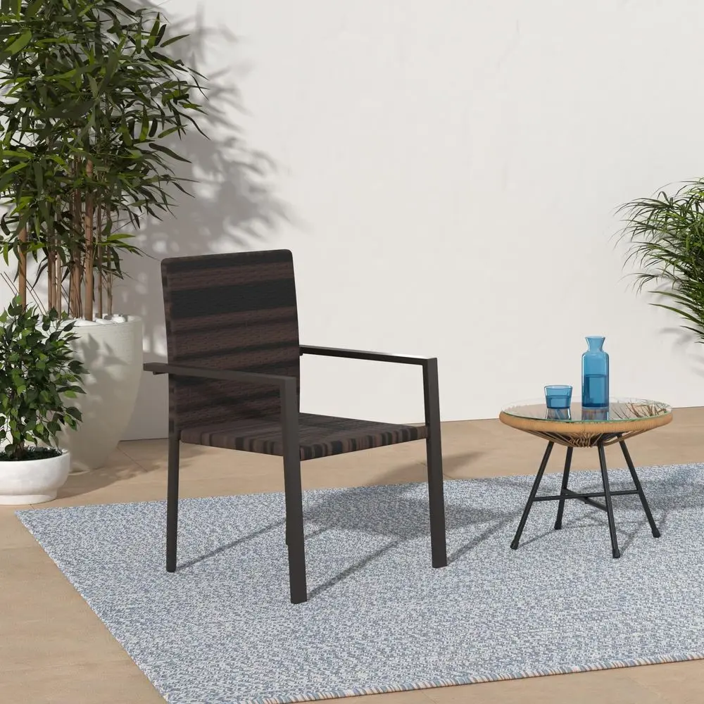 Set of 2 Stackable Outdoor Wicker Dining Chairs AllWeather Firepit Armchair w Armrests, Steel Frame for Patio, Deck, Garden, Ya
Set of 2 Stackable Outdoor Wicker Dining Chairs AllWeather Firepit Armchair w Armrests, Steel Frame for Patio, Deck, Garden, Ya
