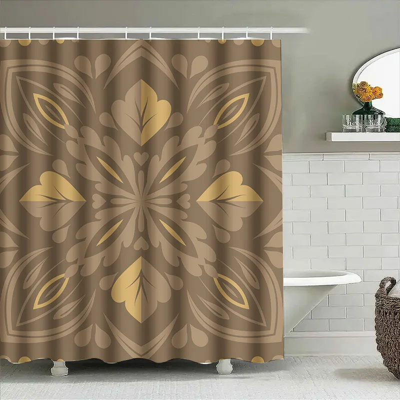 Современные занавески для ванной с цветочным узором, модный комплект занавесок для душа для декора ванной комнаты темно-коричневого золота, роскошный домашний текстиль o 
Современные занавески для ванной с цветочным узором, модный комплект занавесок для душа для декора ванной комнаты темно-коричневого золота, роскошный домашний текстиль o