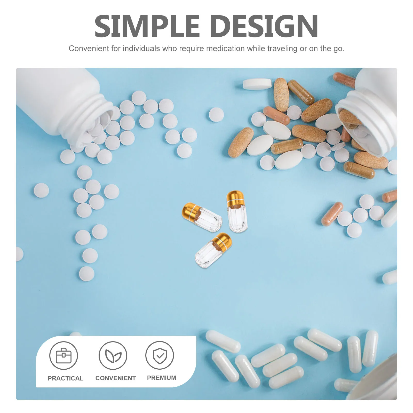 20pcs Empty Pill Bottles Golden Capsule Containers Travel Size Small Refillable Plastic Medicine Bottles Storage
20pcs Empty Pill Bottles Golden Capsule Containers Travel Size Small Refillable Plastic Medicine Bottles Storage