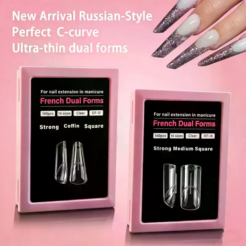 140Pcs/box French Nail Armor Model Dual Form Square Almond Nail Extension Mold Stereoscopic Extension Upper Soft Nail Molds
140Pcs/box French Nail Armor Model Dual Form Square Almond Nail Extension Mold Stereoscopic Extension Upper Soft Nail Molds