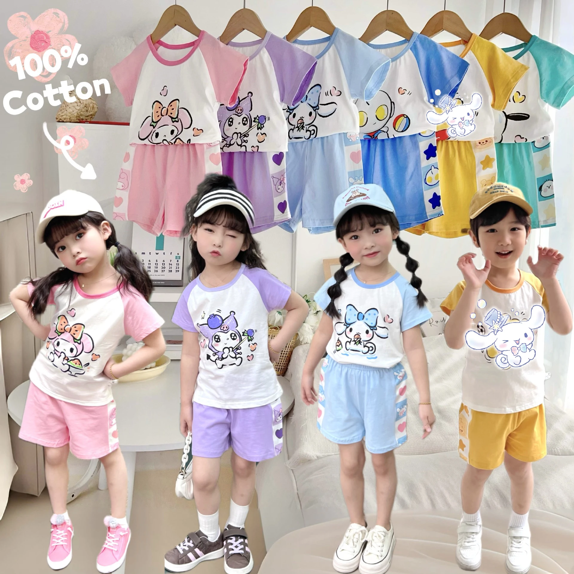 Kawaii Sanrio Kuromi Cinnamoroll My Melody Children's Cotton T-Shirt Summer Sports and Leisure Cartoon Short Sleeved Suit Gift
Kawaii Sanrio Kuromi Cinnamoroll My Melody Children's Cotton T-Shirt Summer Sports and Leisure Cartoon Short Sleeved Suit Gift