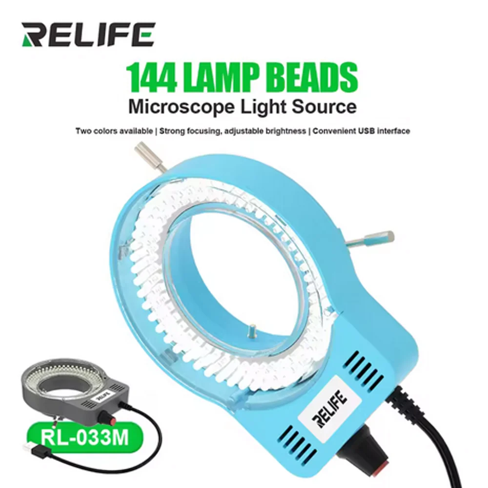 RELIFE RL-033M Microscope Light Source with 144 Lamp Beads Strong Focusing, Adjustable Brightness , Convenient USB Interface
RELIFE RL-033M Microscope Light Source with 144 Lamp Beads Strong Focusing, Adjustable Brightness , Convenient USB Interface