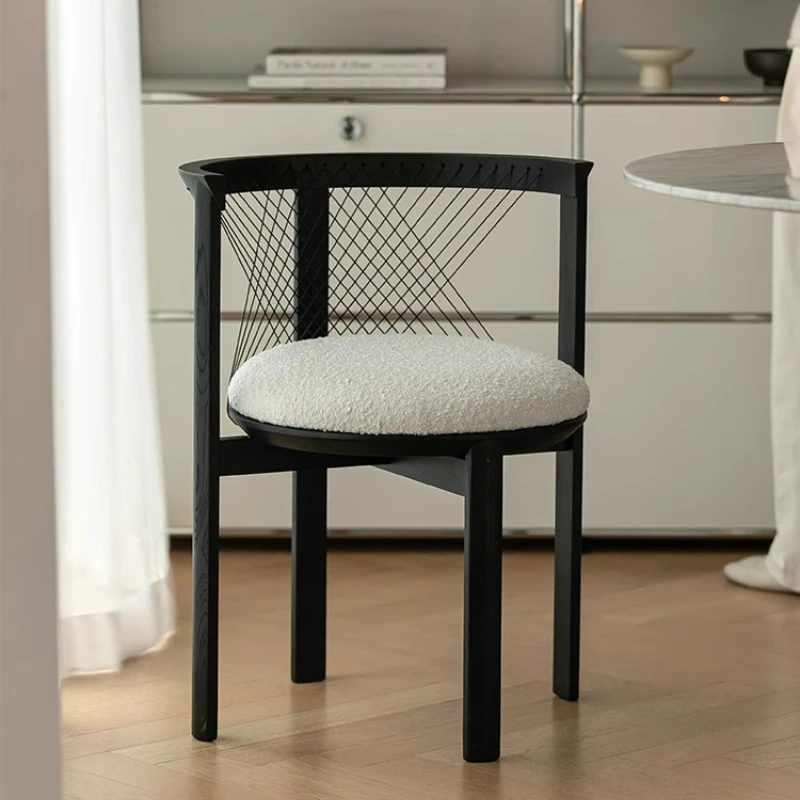 French retro solid wood dining chair home living room dining table and designer backrest soft bag
French retro solid wood dining chair home living room dining table and designer backrest soft bag