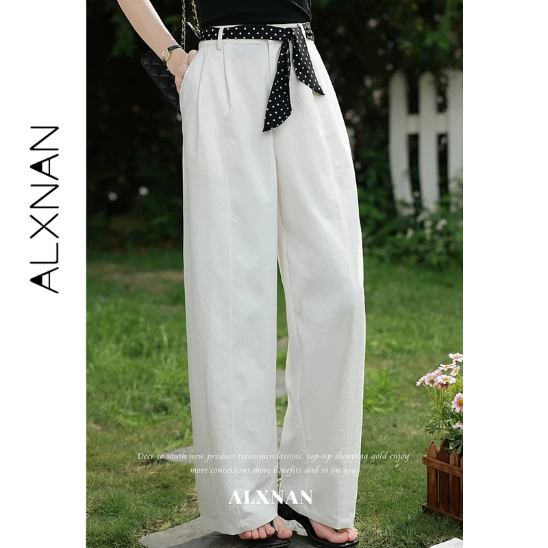 ALXNAN Women's Wide Leg Pants Summer High Waist Loose-fit Straight Casual Trousers White Office Baggy Pants for Ladies L63930
ALXNAN Women's Wide Leg Pants Summer High Waist Loose-fit Straight Casual Trousers White Office Baggy Pants for Ladies L63930