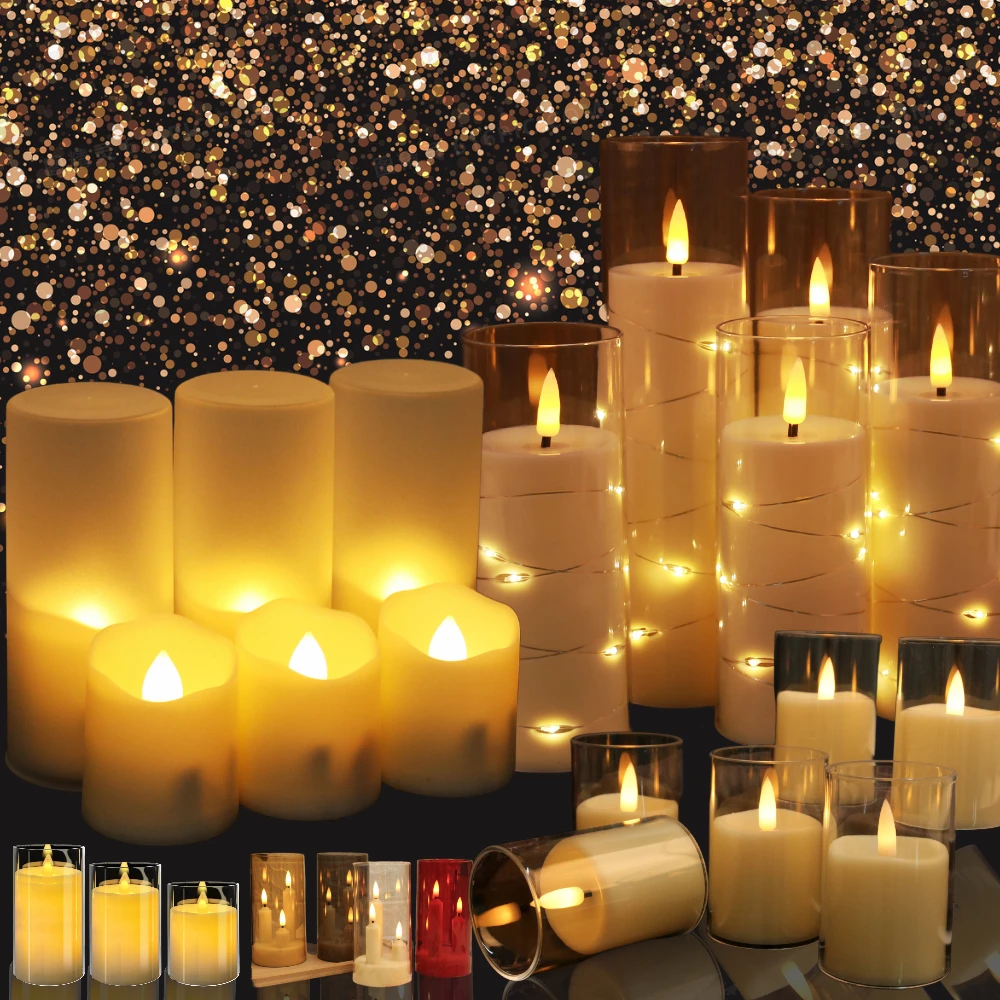 Flameless Flickering LED Candles with Lampshade Battery Operated Pillar Electronic Candles for Christmas Wedding Birthday Decor 
Flameless Flickering LED Candles with Lampshade Battery Operated Pillar Electronic Candles for Christmas Wedding Birthday Decor