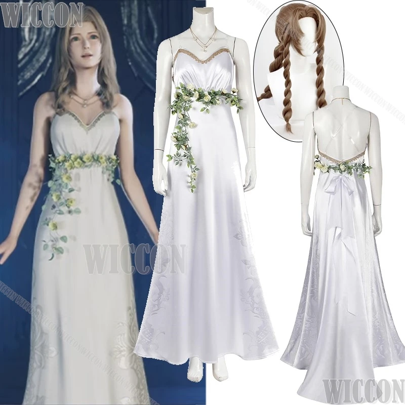Aerith Gainsborough Game Fiinal Fantassy VII FF7 Cosplay Costume Gold Saucer White Dress Women Cos Holloween Roleplay Customized
Aerith Gainsborough Game Fiinal Fantassy VII FF7 Cosplay Costume Gold Saucer White Dress Women Cos Holloween Roleplay Customized