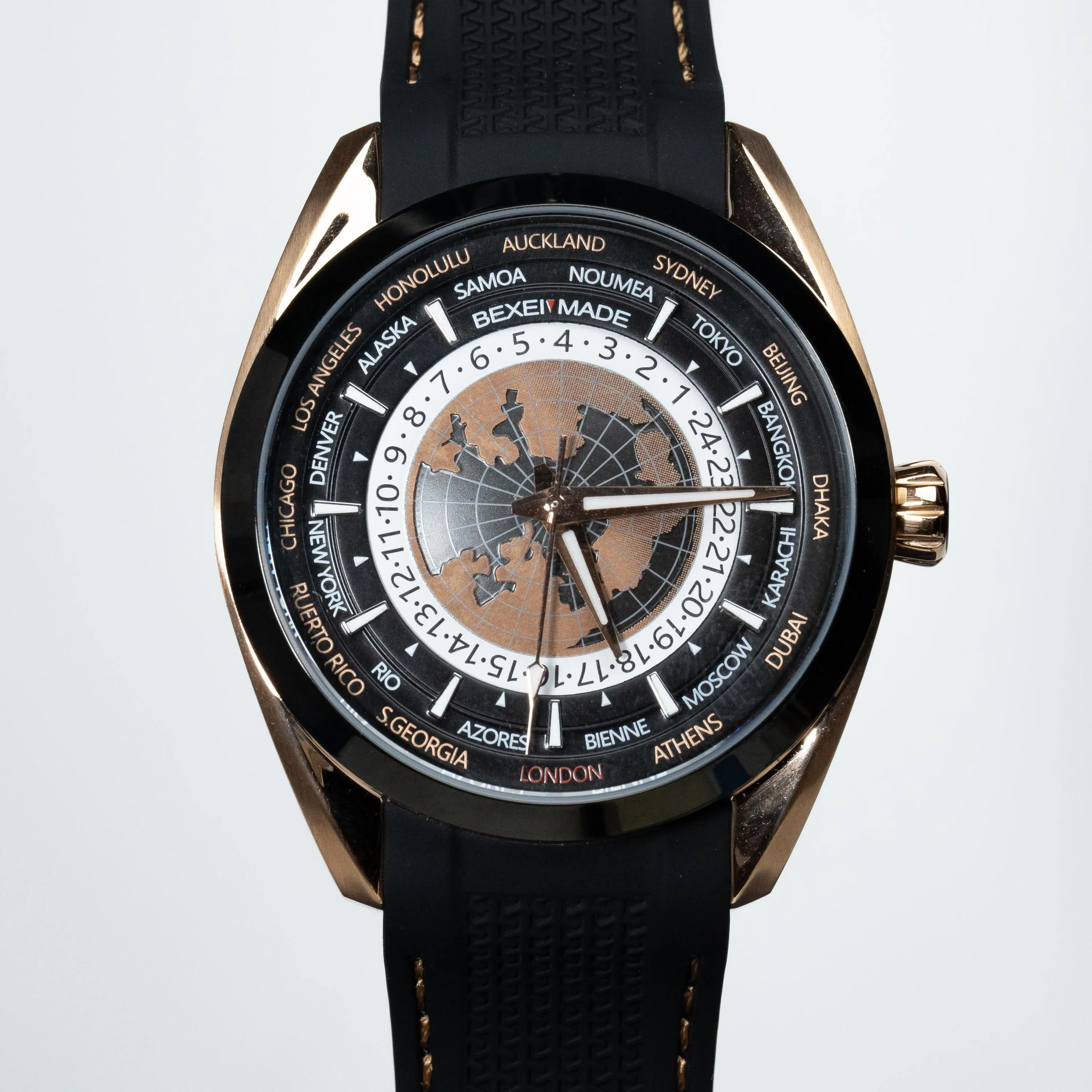 BEXEI World Time Watch 42H power reserve mechanical Automatic Movement Man watch sapphire Business style 9185
BEXEI World Time Watch 42H power reserve mechanical Automatic Movement Man watch sapphire Business style 9185