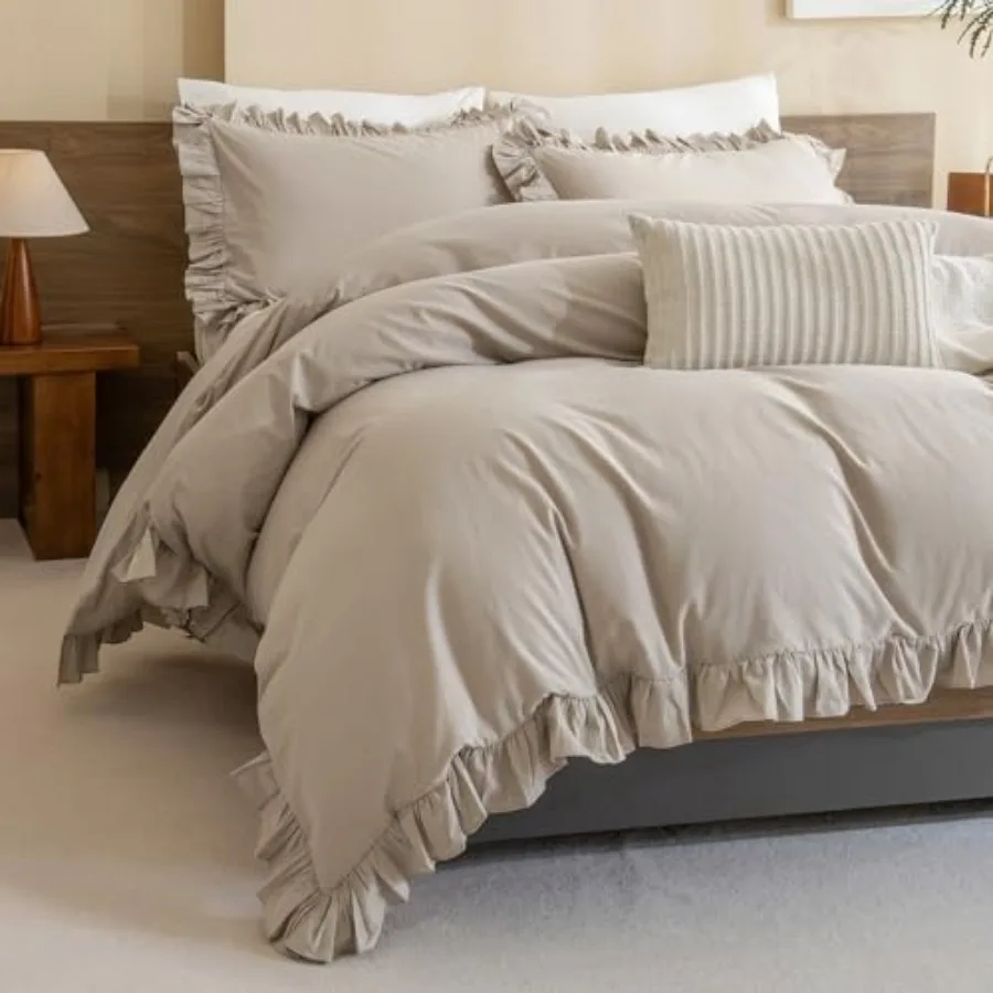 Washed Cotton Duvet Cover Ruffle Duvet Cover Textured Farmhouse Shabby Vintage Chic Bedding Comforter Cover 3 PCs Aesthetic Fre
Washed Cotton Duvet Cover Ruffle Duvet Cover Textured Farmhouse Shabby Vintage Chic Bedding Comforter Cover 3 PCs Aesthetic Fre