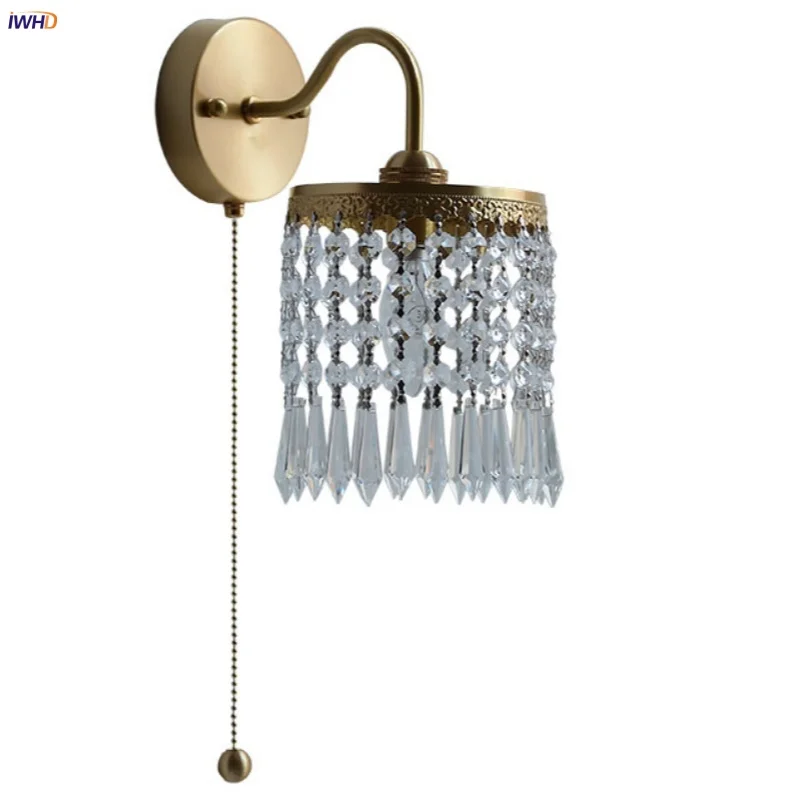 IWHD Luxury Crystal LED Wall Lamp Sconce Restaurant Dining Room Cafe Nordic Modern Pull Chain Switch Brass Bathroom Mirror Light
IWHD Luxury Crystal LED Wall Lamp Sconce Restaurant Dining Room Cafe Nordic Modern Pull Chain Switch Brass Bathroom Mirror Light