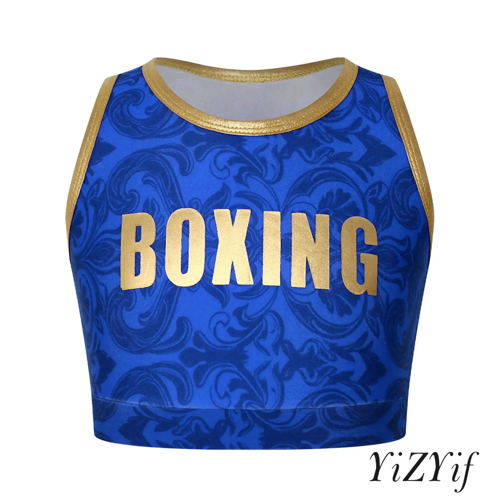 Kids Girls Boxing Tops Sleeveless Round Neck Elastic Hem Metallic Trim Floral Print Crop Tank Top for Child Training Sports
Kids Girls Boxing Tops Sleeveless Round Neck Elastic Hem Metallic Trim Floral Print Crop Tank Top for Child Training Sports