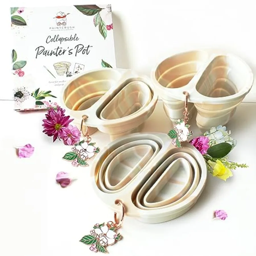 Paint Brush Cleaner Rinse Cup w/2 Wells by Kristy Rice Silicone Collapsible Paint Water Cup w/Carabiner Stain Resistant Paint B
Paint Brush Cleaner Rinse Cup w/2 Wells by Kristy Rice Silicone Collapsible Paint Water Cup w/Carabiner Stain Resistant Paint B