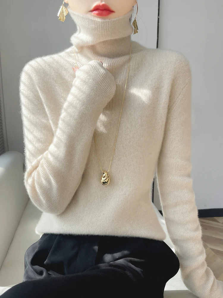 Winter New Women's Cashmere Sweater High Collar Pullover Thickened Base Layer Long Sleeve Woolen Knitted Top Commute Style
Winter New Women's Cashmere Sweater High Collar Pullover Thickened Base Layer Long Sleeve Woolen Knitted Top Commute Style
