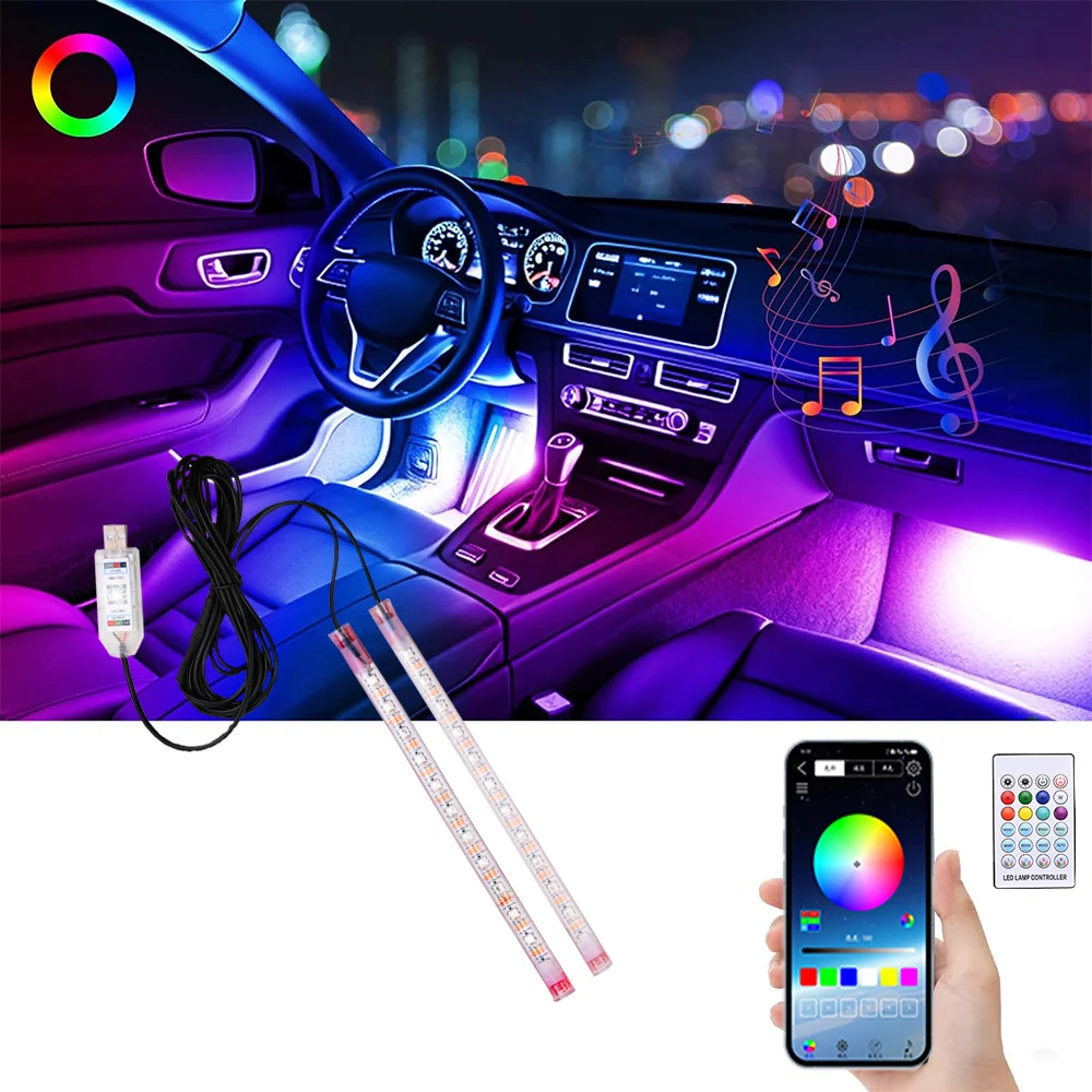 Car Footwell LED Atmosphere Light Strip Brightness Adjusted Freely APP Remote Control USB Lighting Music Sync Ambient Light
Car Footwell LED Atmosphere Light Strip Brightness Adjusted Freely APP Remote Control USB Lighting Music Sync Ambient Light