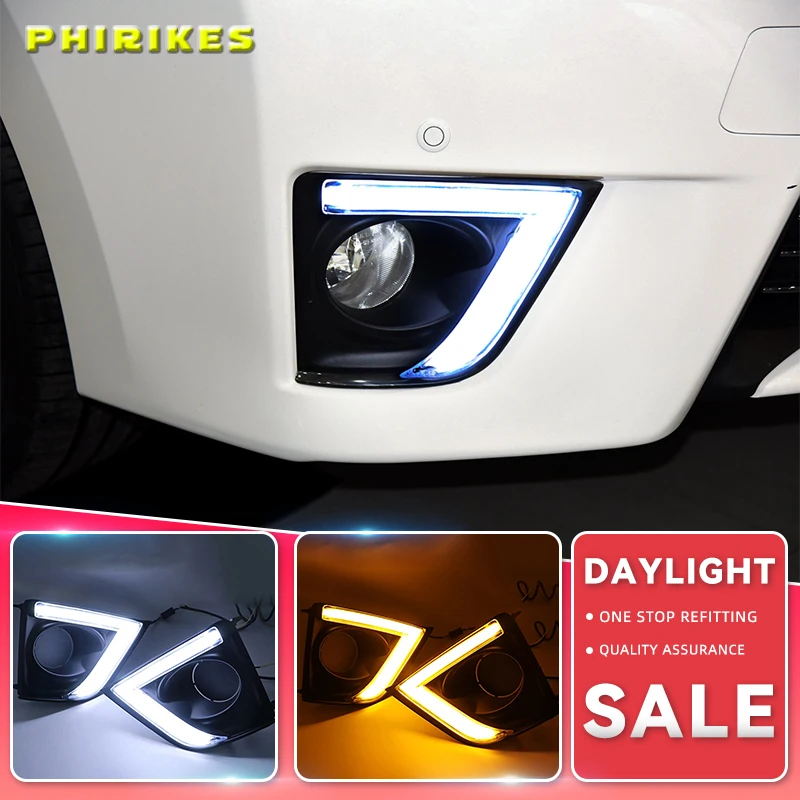 1 Set DRL For Toyota Corolla 2014 2015 2016 LED Daytime Running Lights with yellow turn signal night blue Head Fog Lamp cover
1 Set DRL For Toyota Corolla 2014 2015 2016 LED Daytime Running Lights with yellow turn signal night blue Head Fog Lamp cover