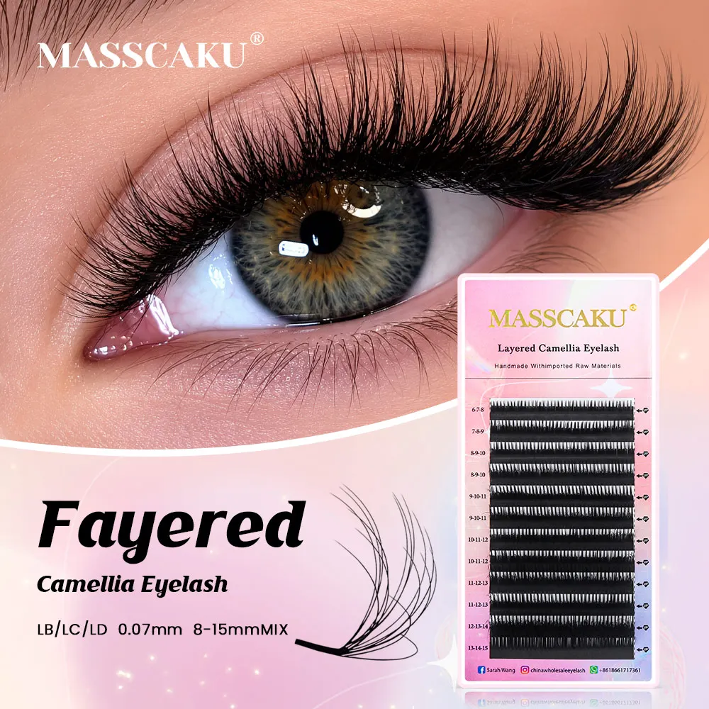MASSCAKU Multi Layer Lash Fans Camellia Eyelashes LB LC LD Curl Lightweight Volume Extensions 0.07mm Mixed 8-15mm
MASSCAKU Multi Layer Lash Fans Camellia Eyelashes LB LC LD Curl Lightweight Volume Extensions 0.07mm Mixed 8-15mm