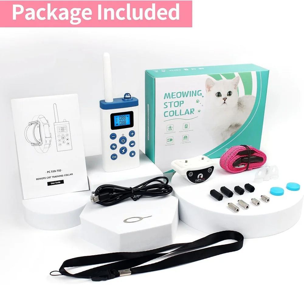 Cat Stop Meowing Collar,Remote Control/Automatic Two-in-one Anti-Meow Training Collar, Cat Accessories Shock Collar with Remote
Cat Stop Meowing Collar,Remote Control/Automatic Two-in-one Anti-Meow Training Collar, Cat Accessories Shock Collar with Remote