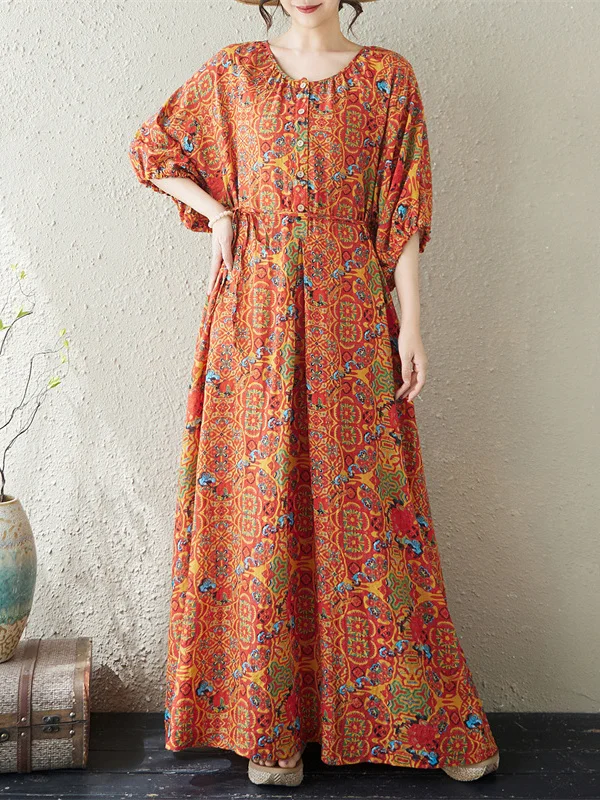 Summer Lightweight Skin-friendly Loose plus Size A-line Maxi Dress Floral Print Gauzy Skirt Citywalk Cotton Blend Dress
Summer Lightweight Skin-friendly Loose plus Size A-line Maxi Dress Floral Print Gauzy Skirt Citywalk Cotton Blend Dress
