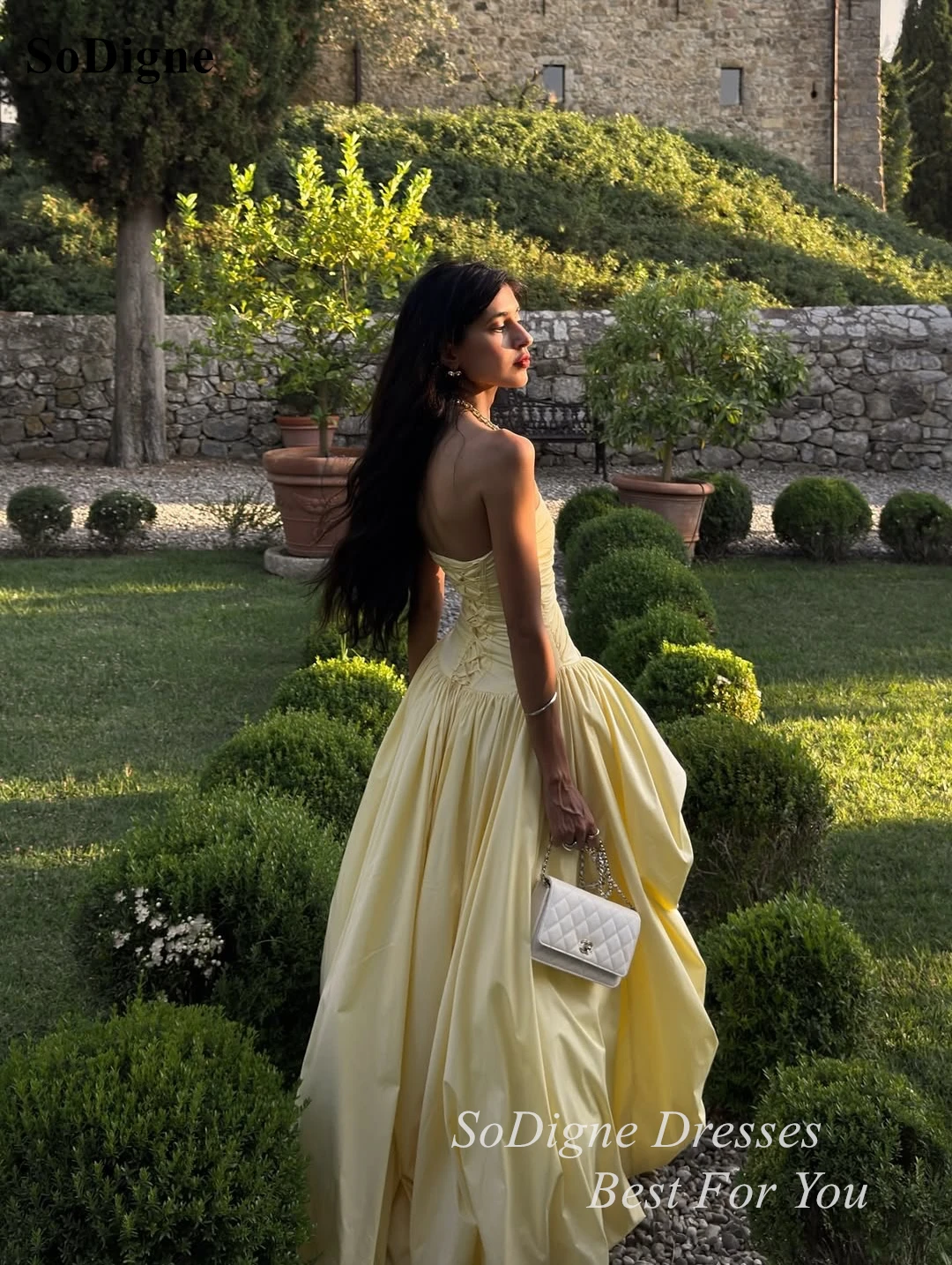 SoDigne Chic Strapless Evening Dress Pleated Sleeveless Party Gowns Summer Vacation Asymmetrical Lady Puffy Dress Customized
SoDigne Chic Strapless Evening Dress Pleated Sleeveless Party Gowns Summer Vacation Asymmetrical Lady Puffy Dress Customized