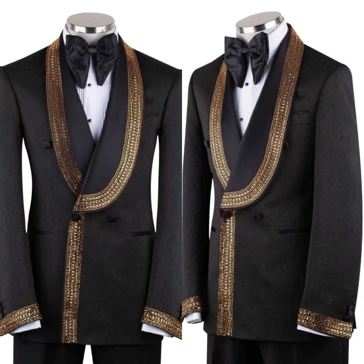 Handsome 2 Pieces Crystals Suit For Men Double Breasted Shawl Lapel Groom Wedding Tuxedos Customized Formal Party
Handsome 2 Pieces Crystals Suit For Men Double Breasted Shawl Lapel Groom Wedding Tuxedos Customized Formal Party