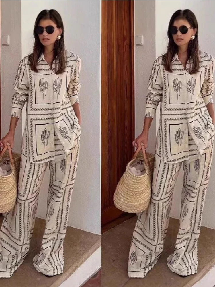 New 2-piece Casual and Stylish Loose Printed Striped Box Linen Shirt Collar Cardigan Set for Daily Commuting and Office Wear
New 2-piece Casual and Stylish Loose Printed Striped Box Linen Shirt Collar Cardigan Set for Daily Commuting and Office Wear