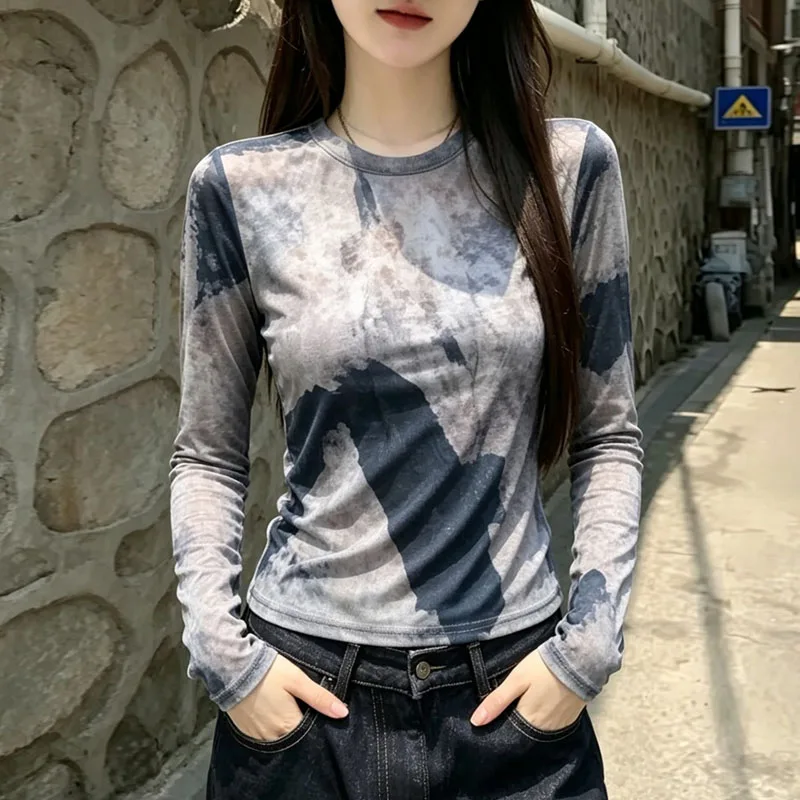 Camisas De Mujer Women Blouse Shirt New Slim Long Sleeve O-Neck Ink Wash Painting Blouse Shirt Women Tops Blouses Shirts Q5254
Camisas De Mujer Women Blouse Shirt New Slim Long Sleeve O-Neck Ink Wash Painting Blouse Shirt Women Tops Blouses Shirts Q5254