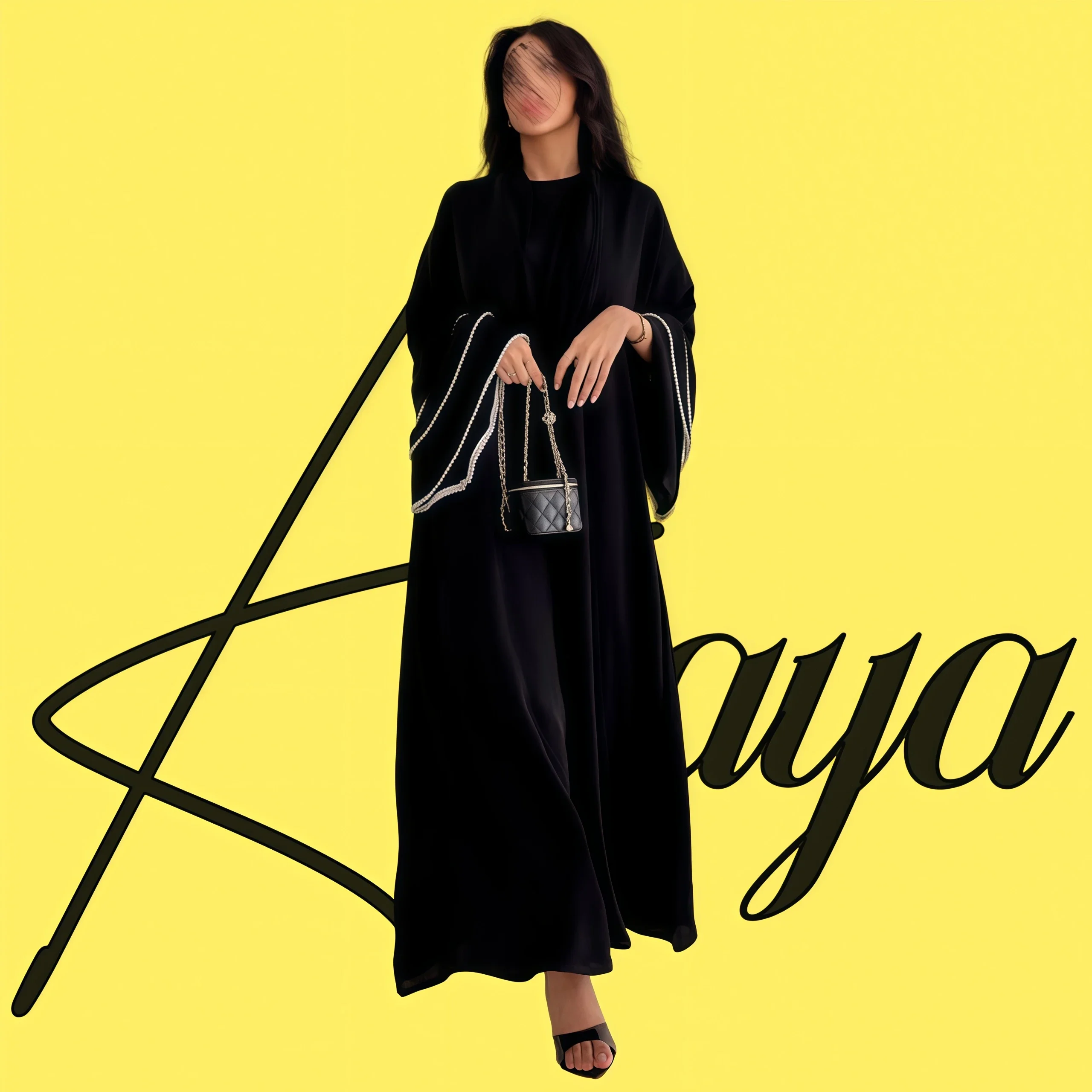 Cardigan Black Robe Cuffs Splicing Beads Design Women Abaya Fashion Jacket 2025 Spring New
Cardigan Black Robe Cuffs Splicing Beads Design Women Abaya Fashion Jacket 2025 Spring New