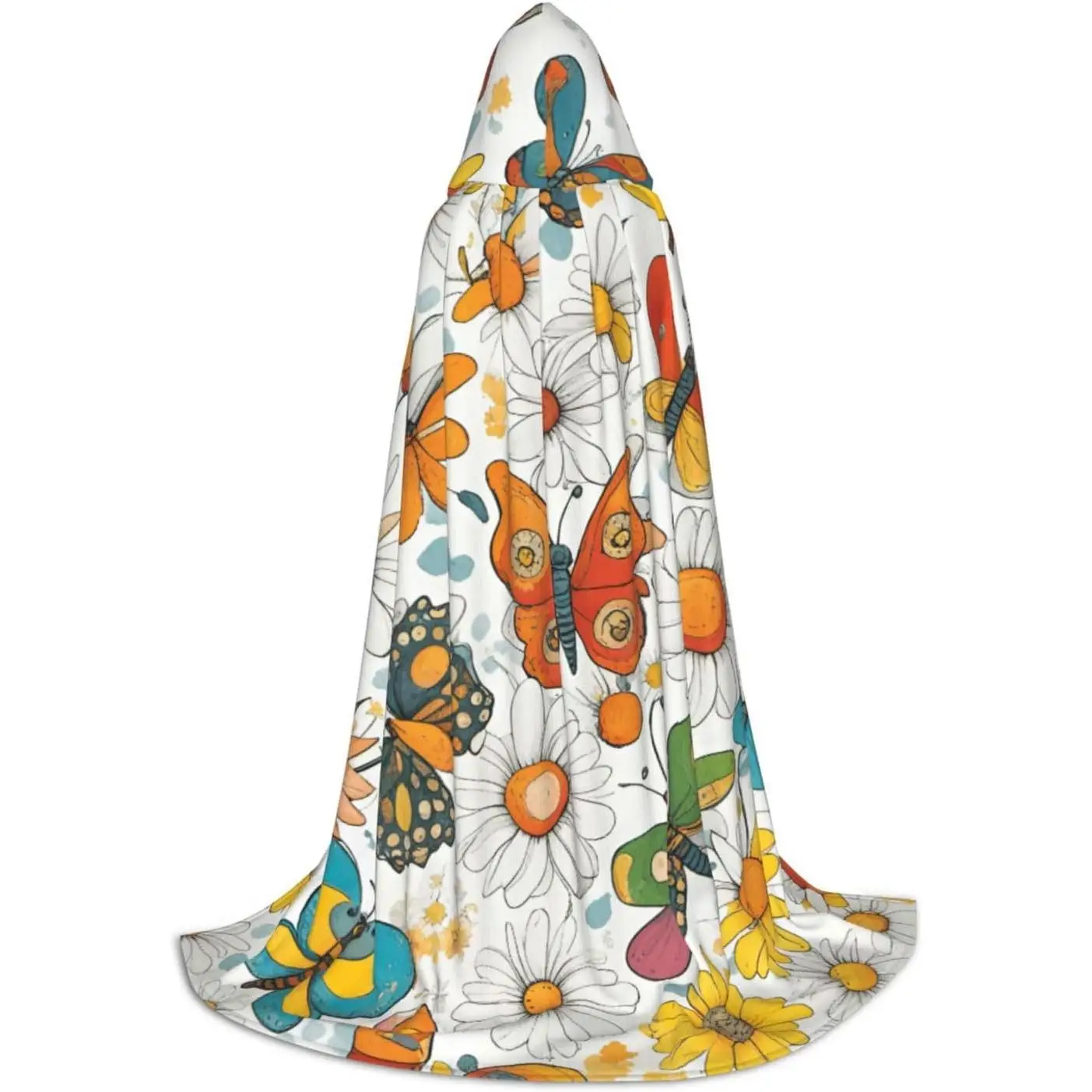 Butterfly Daisy Print Hooded Cloak For Men Wizard Vampire And Halloween Costumes,For Role Play And Parties
Butterfly Daisy Print Hooded Cloak For Men Wizard Vampire And Halloween Costumes,For Role Play And Parties