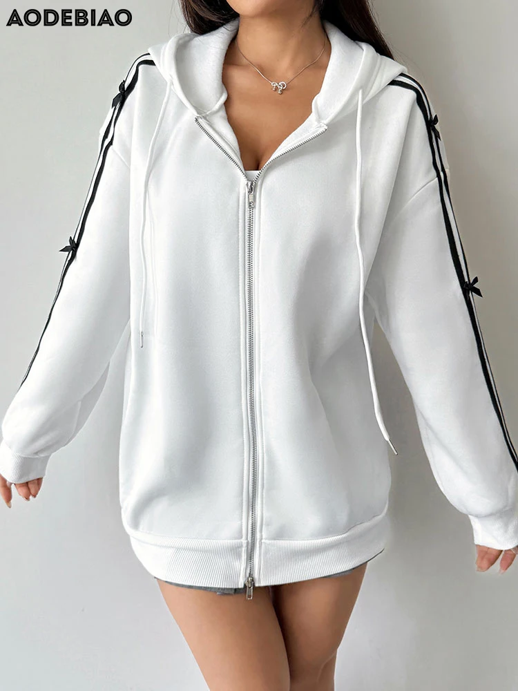 AODEBIAO Women's Hooded Outerwear Long Sleeves Solid Fashion Zippers Cardigan Jacket Women Autumn Winter Casual New Stripe Coat
AODEBIAO Women's Hooded Outerwear Long Sleeves Solid Fashion Zippers Cardigan Jacket Women Autumn Winter Casual New Stripe Coat