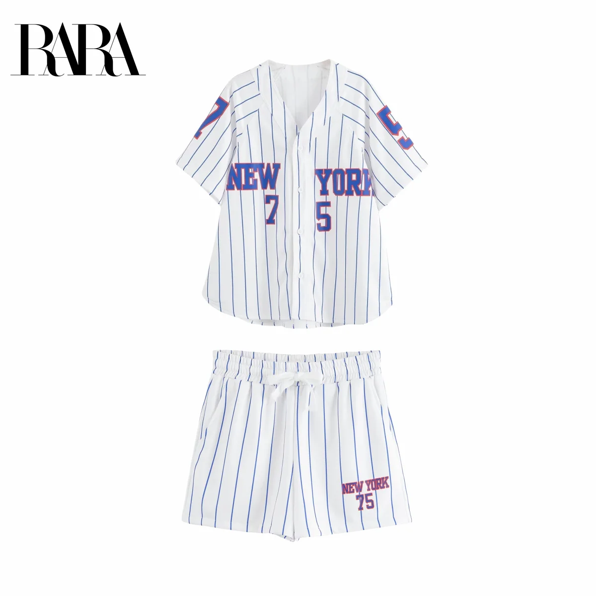 RARA 2025 New Arrival Women's Short - Sleeve Button - Down Baseball - inspired Top and Elastic - Waist Shorts Set for Daily Wear
RARA 2025 New Arrival Women's Short - Sleeve Button - Down Baseball - inspired Top and Elastic - Waist Shorts Set for Daily Wear