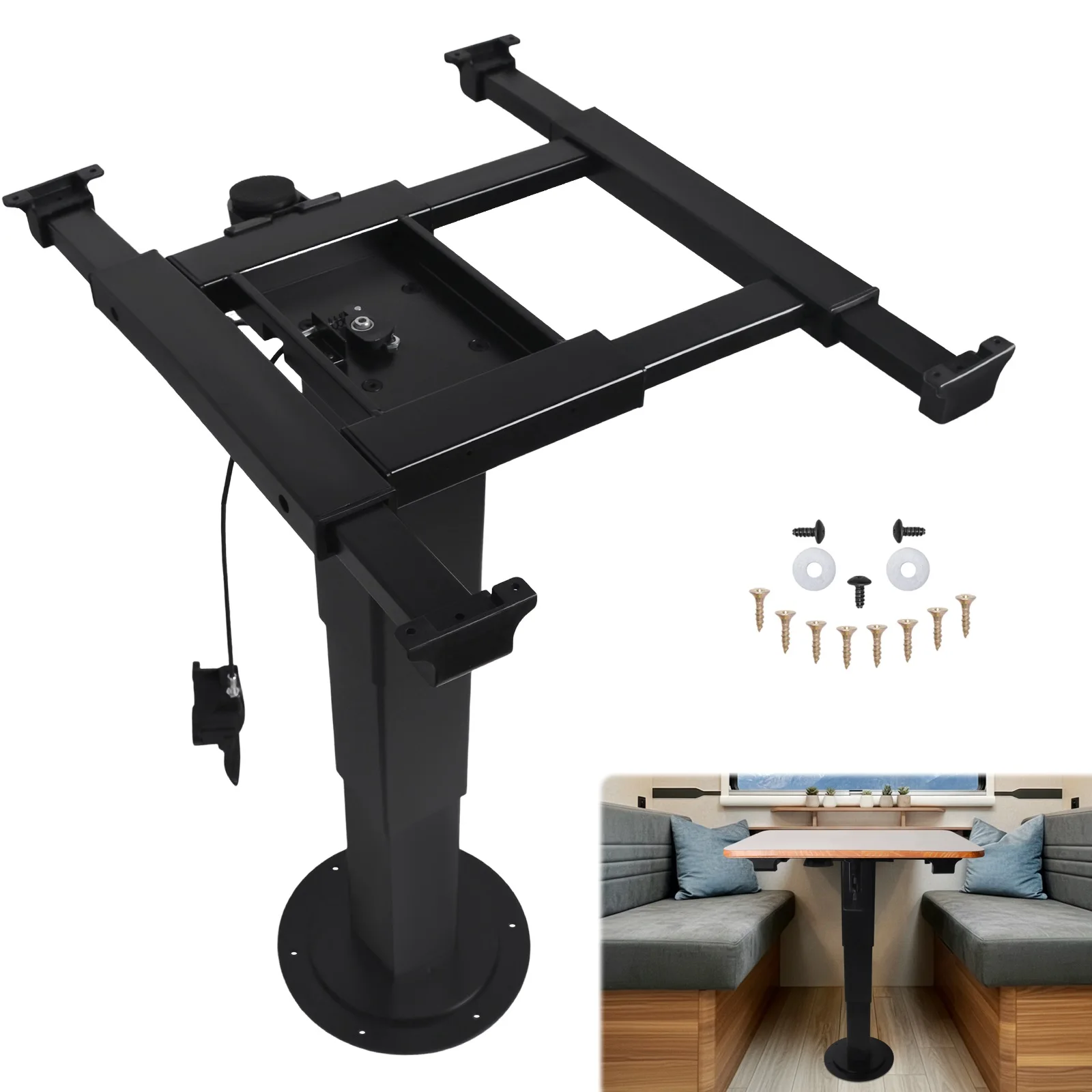 Heavy Duty RV Table Leg Replacement, 13-30" Adjustable Gas Lift Pedestal with Sliding System for Motorhome Pontoon Yacht
Heavy Duty RV Table Leg Replacement, 13-30" Adjustable Gas Lift Pedestal with Sliding System for Motorhome Pontoon Yacht