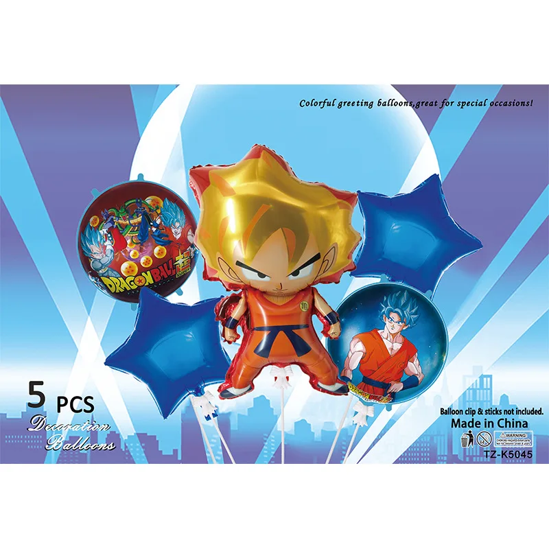 5pcs Dragon BallZ Balloon Set Anime Goku Super Saiyan Models Foil Ballons Cartoon Birthday Party Decoration Supplie Toy Gift
5pcs Dragon BallZ Balloon Set Anime Goku Super Saiyan Models Foil Ballons Cartoon Birthday Party Decoration Supplie Toy Gift