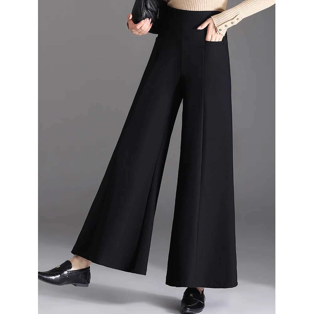 Korean style black wide leg pants for women's autumn new high-end solid color fashionable plus size straight leg casual pants
Korean style black wide leg pants for women's autumn new high-end solid color fashionable plus size straight leg casual pants