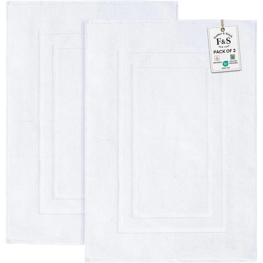 2 Piece 100% Cotton Bath Mats, 30x21 Inch, Soft Absorbent Shower Floor Mats, White
2 Piece 100% Cotton Bath Mats, 30x21 Inch, Soft Absorbent Shower Floor Mats, White