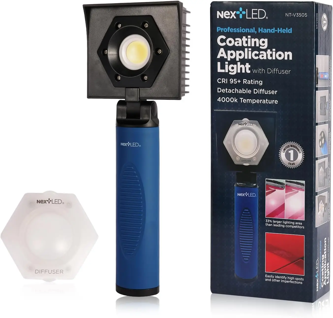 Перезаряжаемая лампа с керамическим покрытием, 1000 лм, CRI 95+, съемный диффузор для автодетализации
Перезаряжаемая лампа с керамическим покрытием, 1000 лм, CRI 95+, съемный диффузор для автодетализации