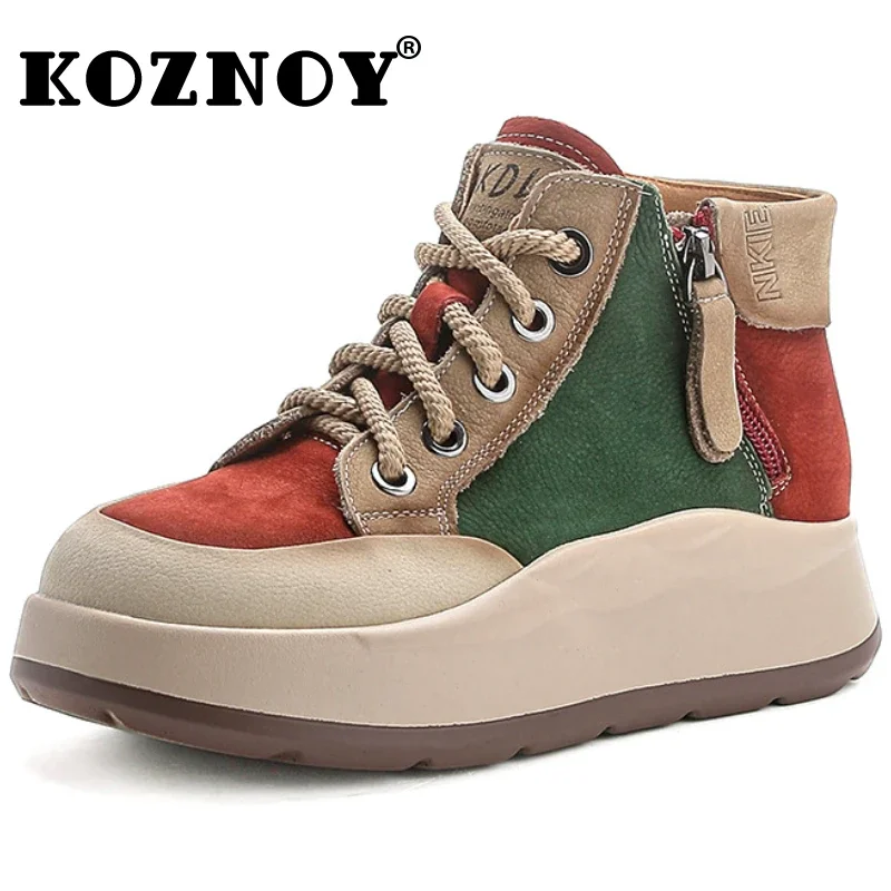 Koznoy 4CM Cow Suede Genuine Leather Plush Platform Wedge Autumn Flats Fashion Women Chunky Sneakers Vulcanize Mixed Color Shoes
Koznoy 4CM Cow Suede Genuine Leather Plush Platform Wedge Autumn Flats Fashion Women Chunky Sneakers Vulcanize Mixed Color Shoes